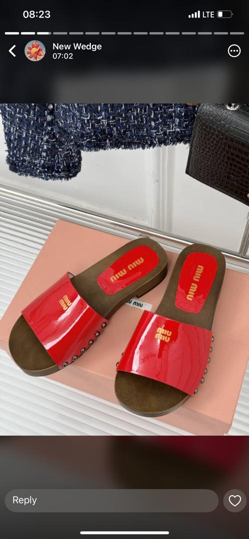 Red miu miu slippers! Comes in various colours! Lovely